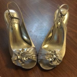 Silver Nina wedding heels